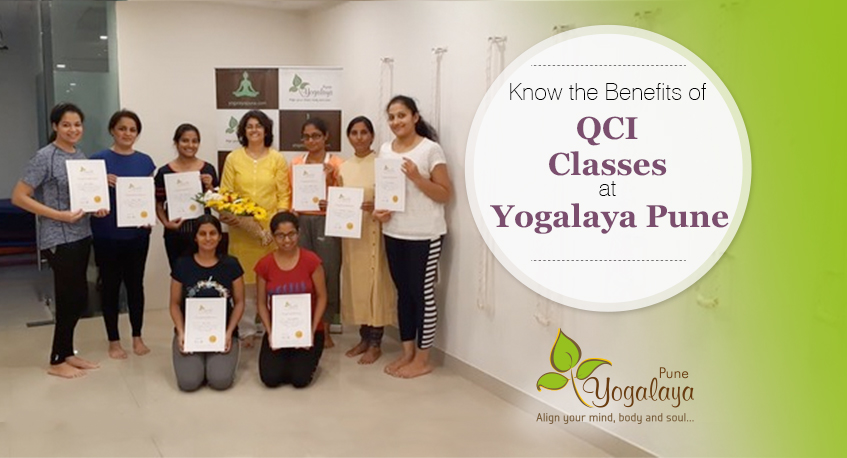 A group of QCI certified yoga instructors at Yogalaya Pune